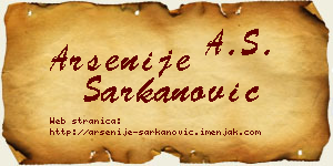 Arsenije Šarkanović vizit kartica